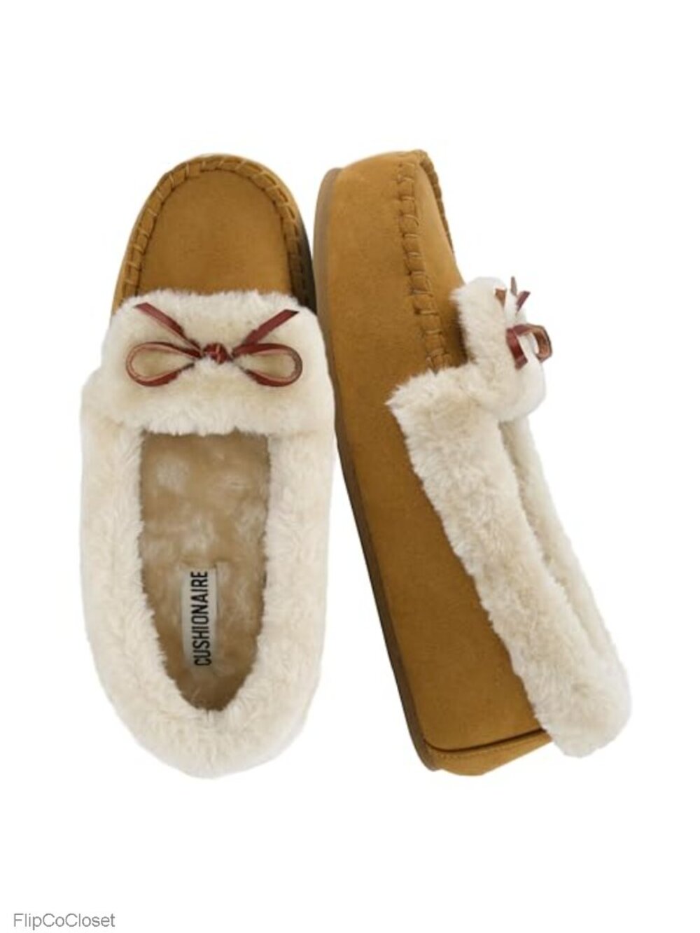 Faux Suede Mocc with Faux Fur Lining & Memory Foam